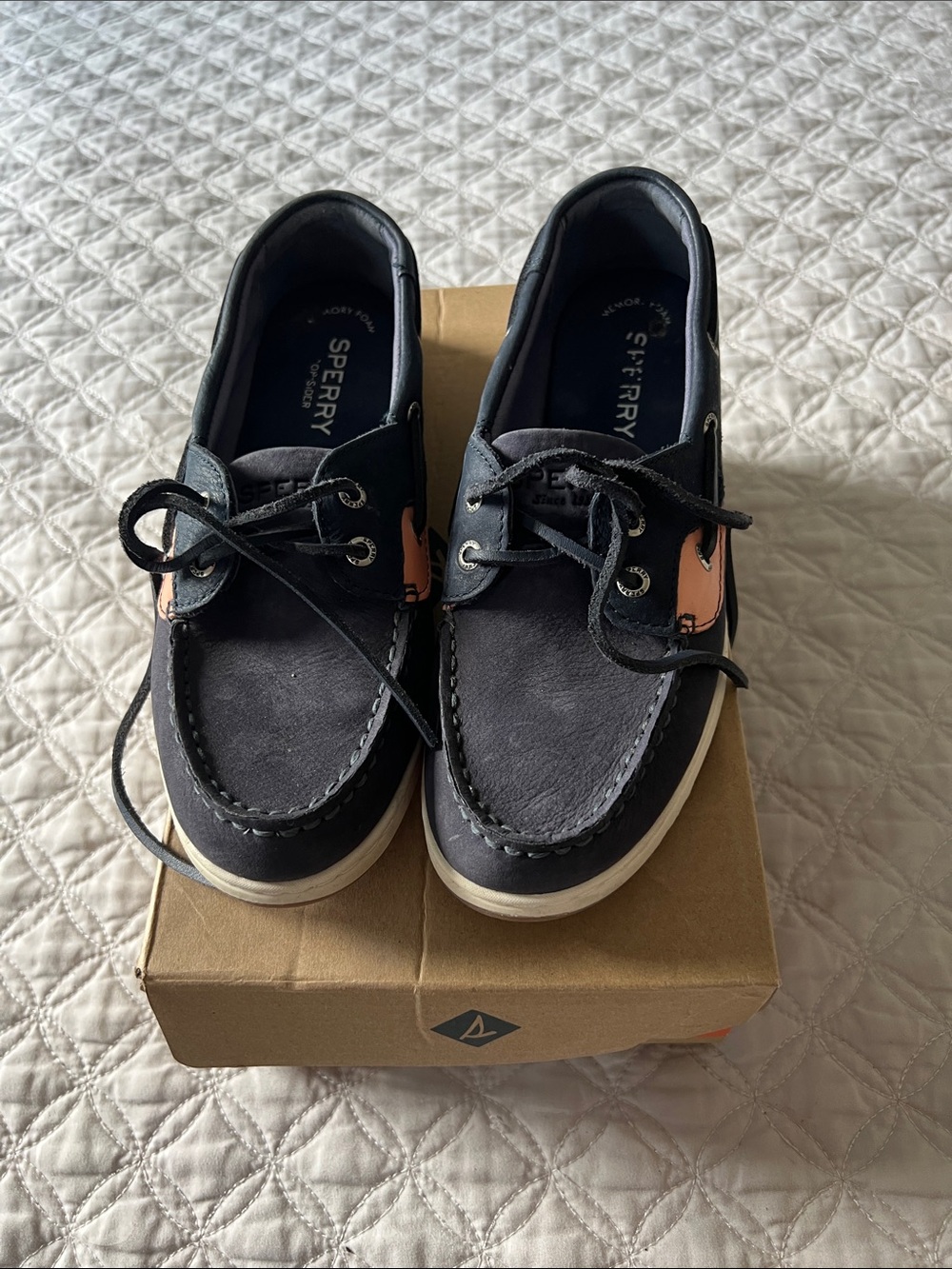 Sperry Navy and Tan Women's Boat Shoes